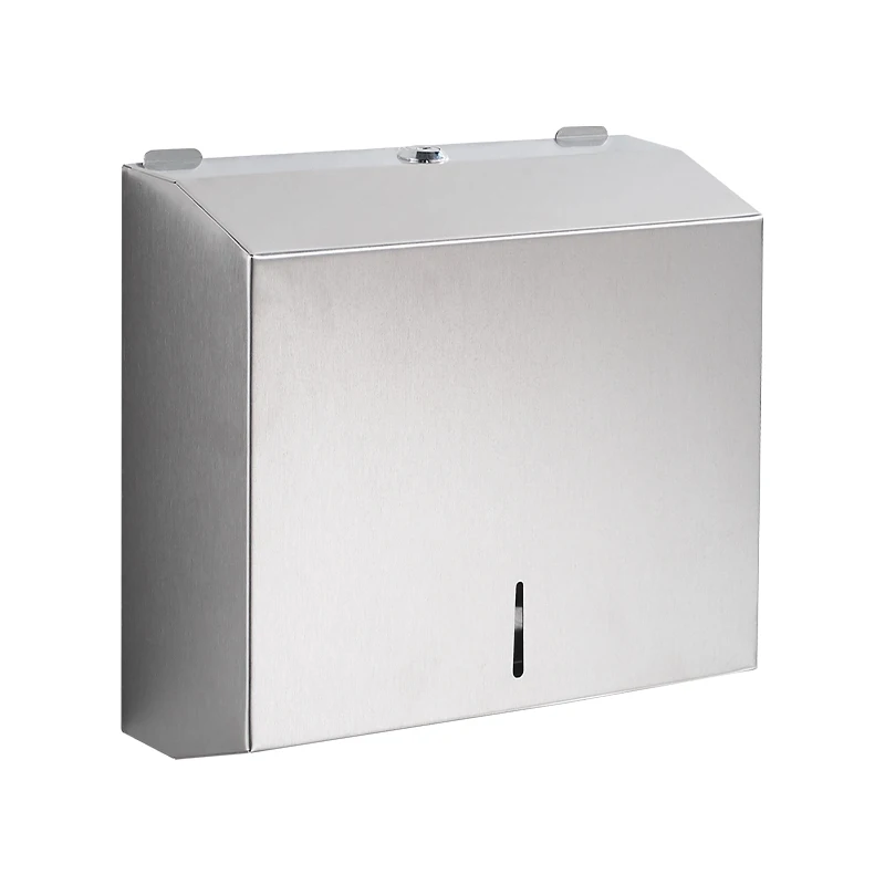 Lockable Wall Mount Tissue Box Stainless Steel Multi-fold Paper Towel Dispenser Commercial Paper Dispenser