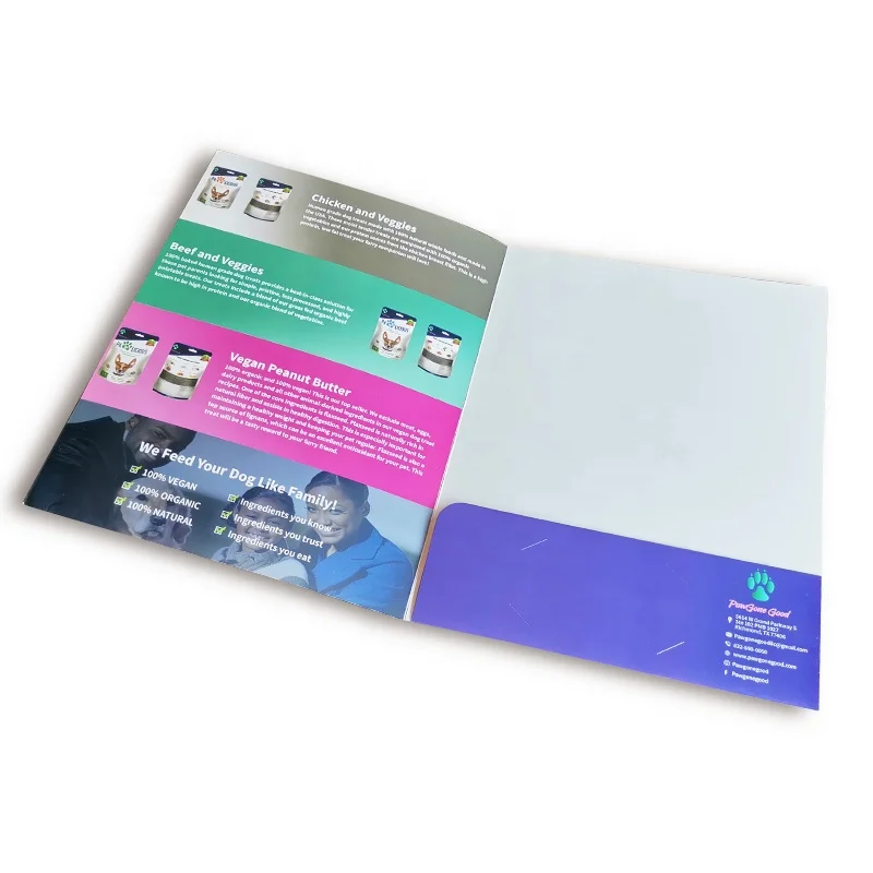 Zuoluo File Folder with Quality Paper Custom Design A4 Size Presentation Folder with 300gsm Art Paper