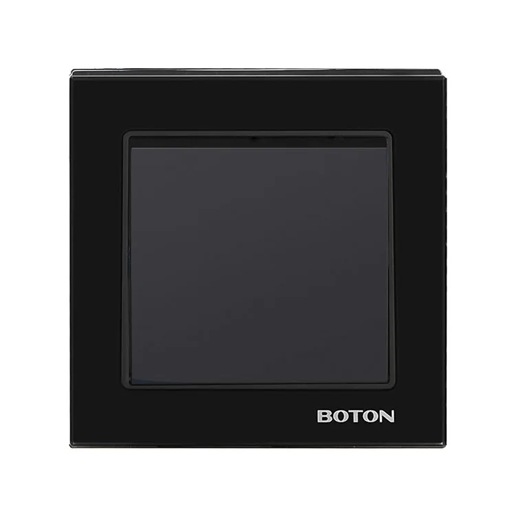 BOTON 1 Gang Switch Flush Type Black Glass British Standard Wall Switch
