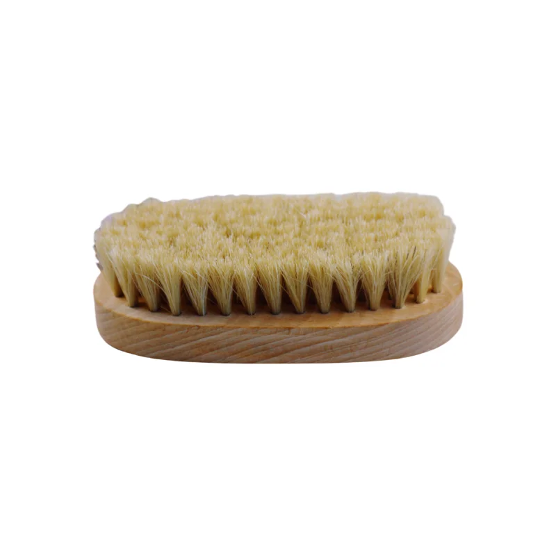 customized Soft Horse Hair Bristle Natural Wooden Small Shoe Cleaner Brush