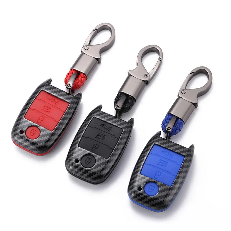 NEW 3 4 Buttons Carbon Fiber Car Remote Smart Key Case Cover For KIA Rio Rio5 Sportage Ceed Cerato K3 KX3 K4 K5 Sorento Optima P