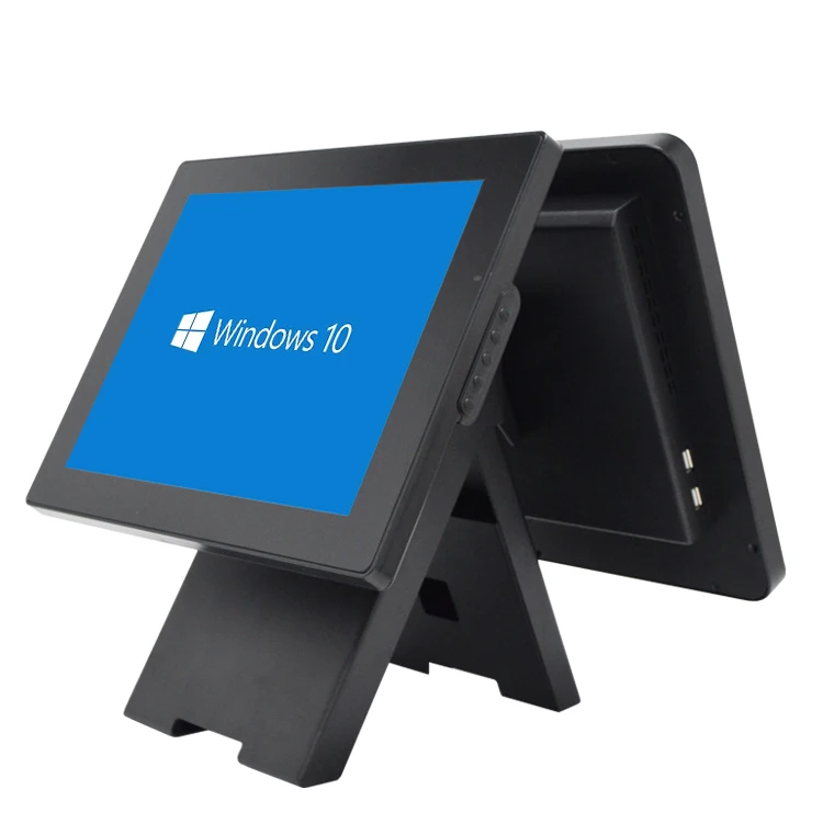 15 дюймов linux pos машина емкостный сенсорный двойной экран дешевые для продажи