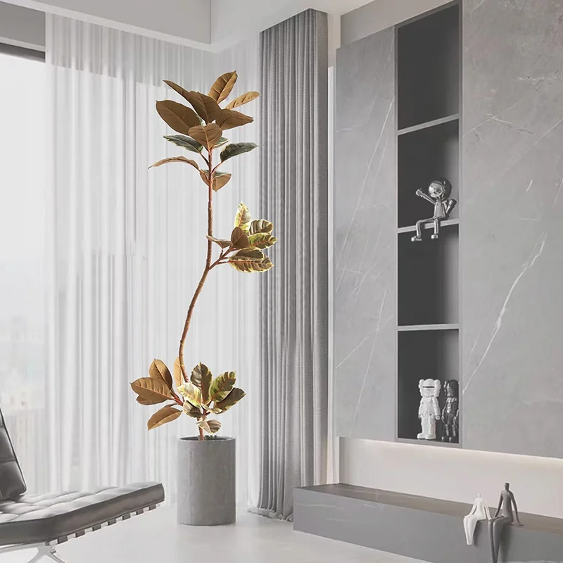 Artificial bonsai plant fake tree Rubber tree plantas  artificial plants and flowers