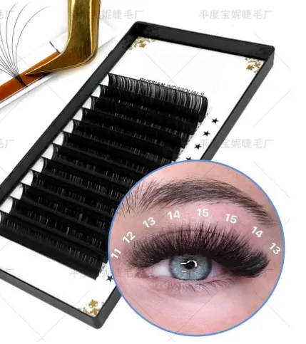 Luxury Eyelash Extension Vegan/7-15mm 3D Eyelash Extension Matte Black Volume Matte Black /Korean PBT Fiber Lash Extensions