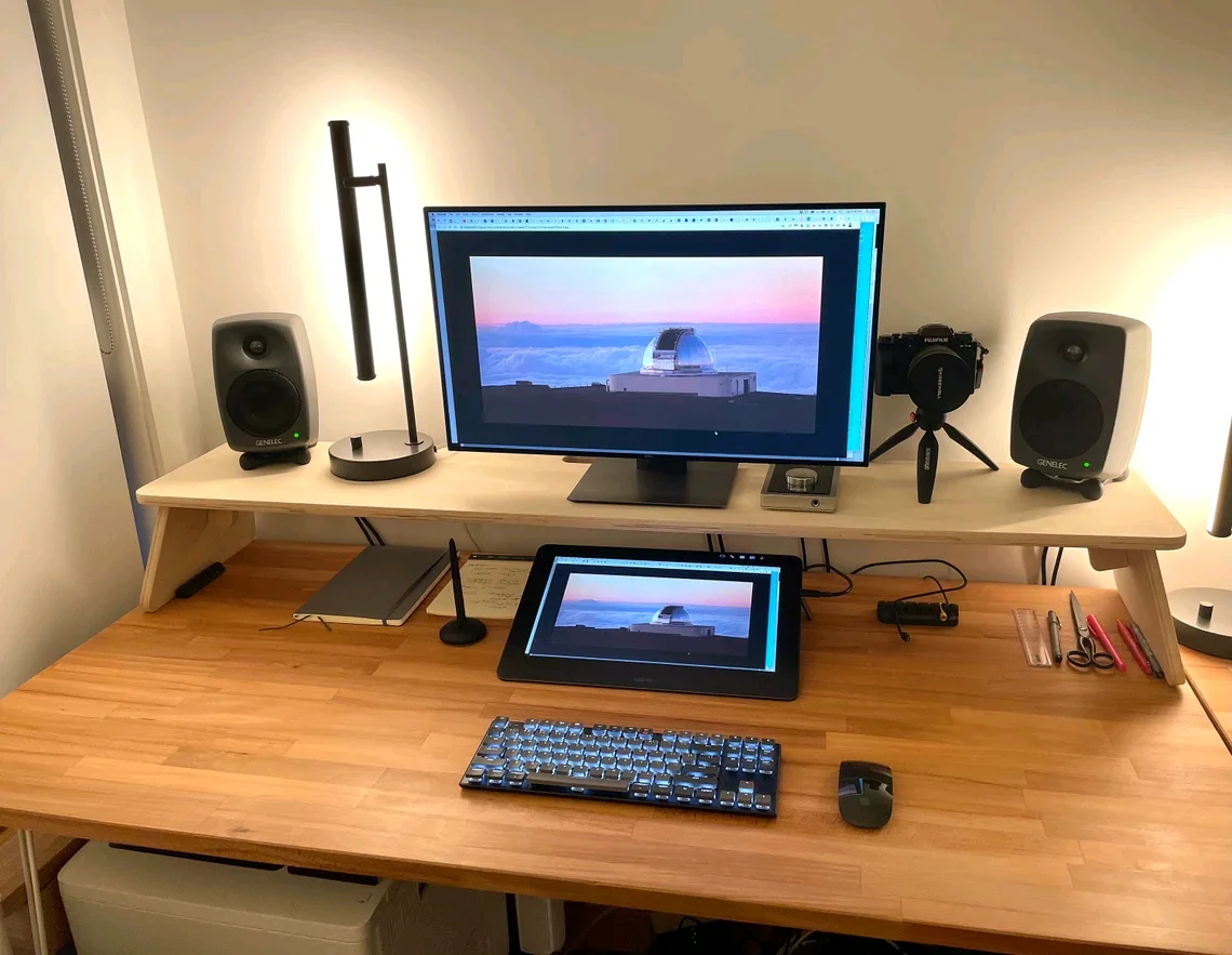 New Plywood Multi-function Laptop Holder PC Computer Monitor Stand Desk Organizer Shelf Easy Assemble For Home Office Desktop
