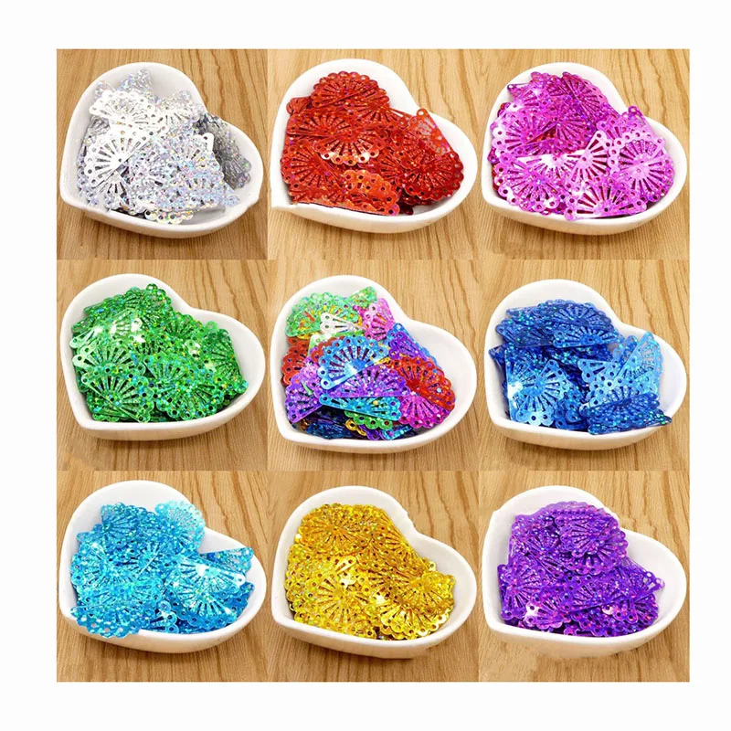 25*29mm diy garment sewing accessories sequin fan costume handmade shiny bead paillette confetti Christmas crown glitter sequins