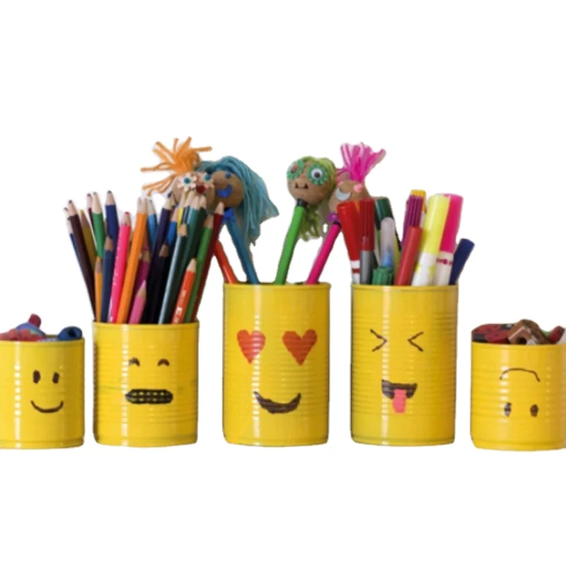 Best selling custom metal pen holder wholesale tin Pencil holder for desk