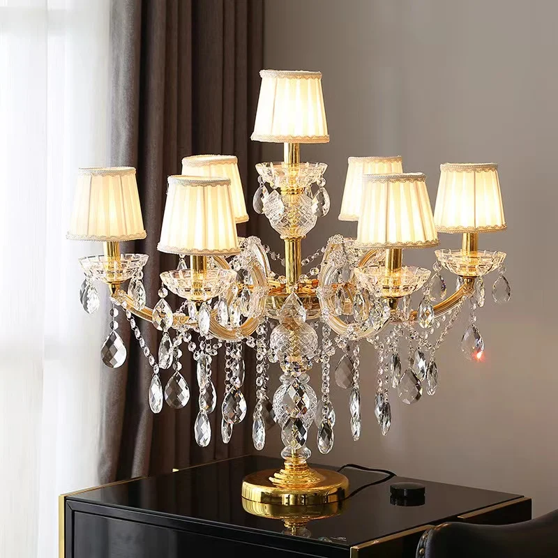 High Quality Luxury European Style K9 High Quality Crystal Table Lamps