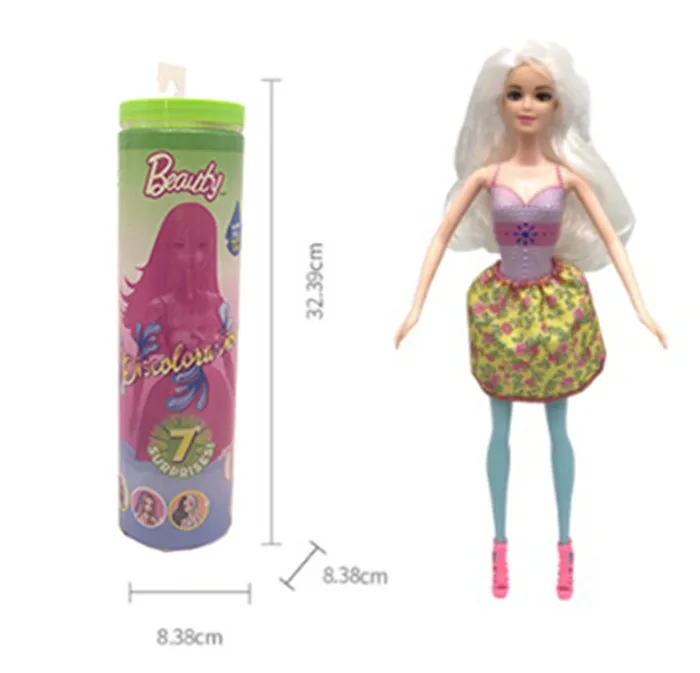
11.5 inches DIY Dolls Color Changes Surprise Water Magic Dress Up Blind Box Toys Makeup Doll Set Girl For Child 