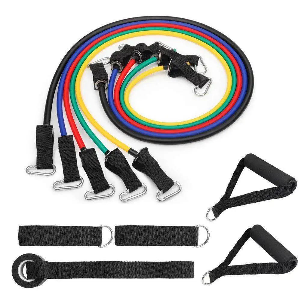 Home Gym Yoga Latex Training Exercise  Fitness Resistance Bands Tubes Set