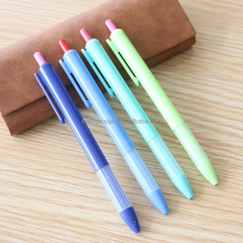 Wholesale Multi-Color 1.0mm Smooth Writing Semi-Gel Pen Cute  Plastic Ballpoint Pen with Black Blue Ink