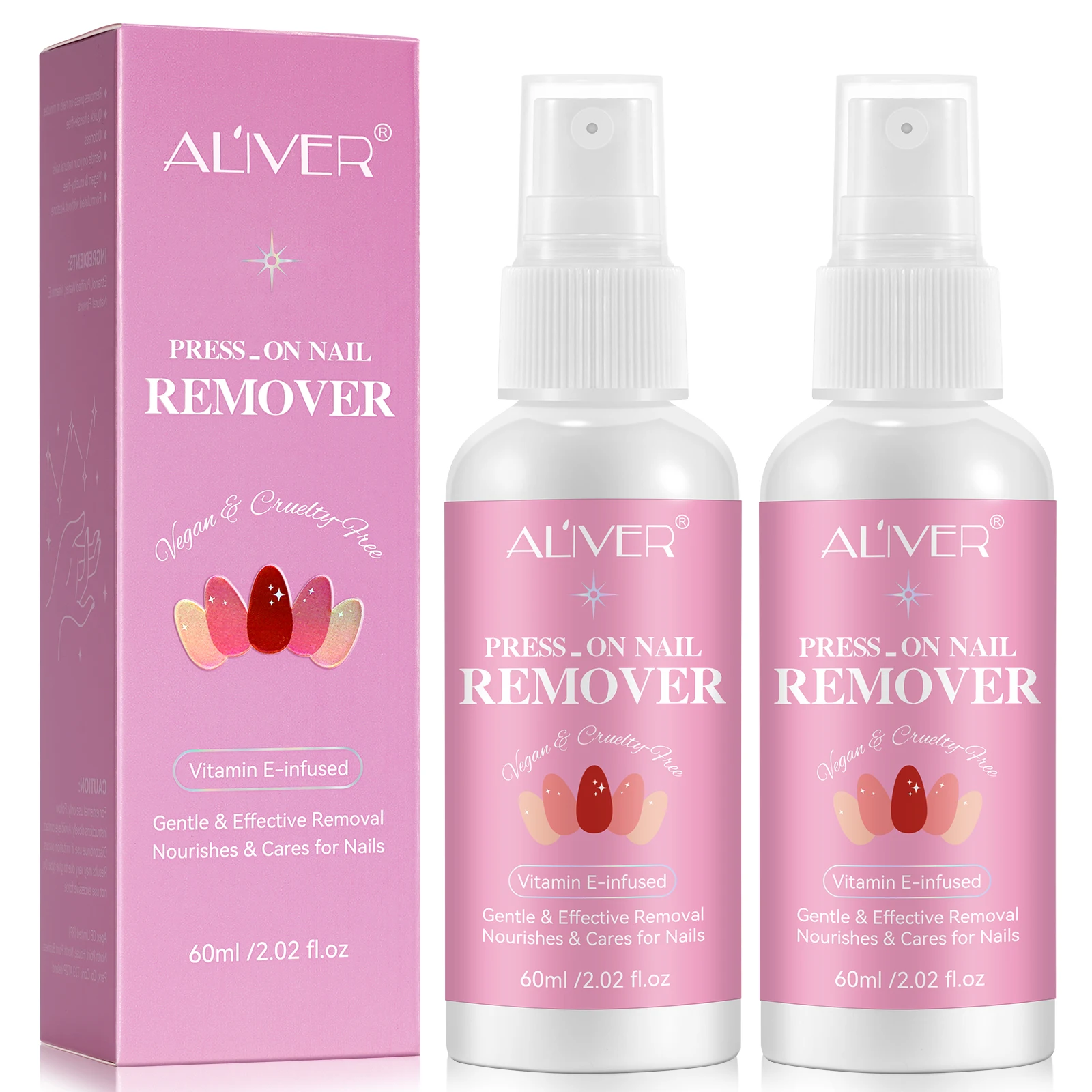 ALIVER Private Label Nourishes Care Vitamin E 60ml Gel Nail Polish Remover Liquid,nail Glue Polish Remover,press on Nail Remover