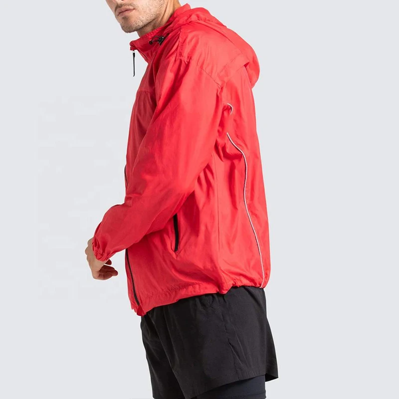 OEM Wholesale Custom Summer Lightweight Waterproof Jackets Running Hooded Windbreaker Jacket For Men