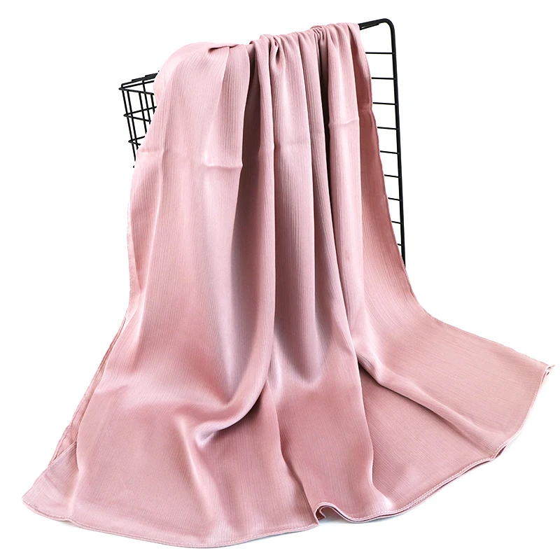 New Pleated Satin Silk Hijab Malaysia muna satin crepe shawl scarf 2021