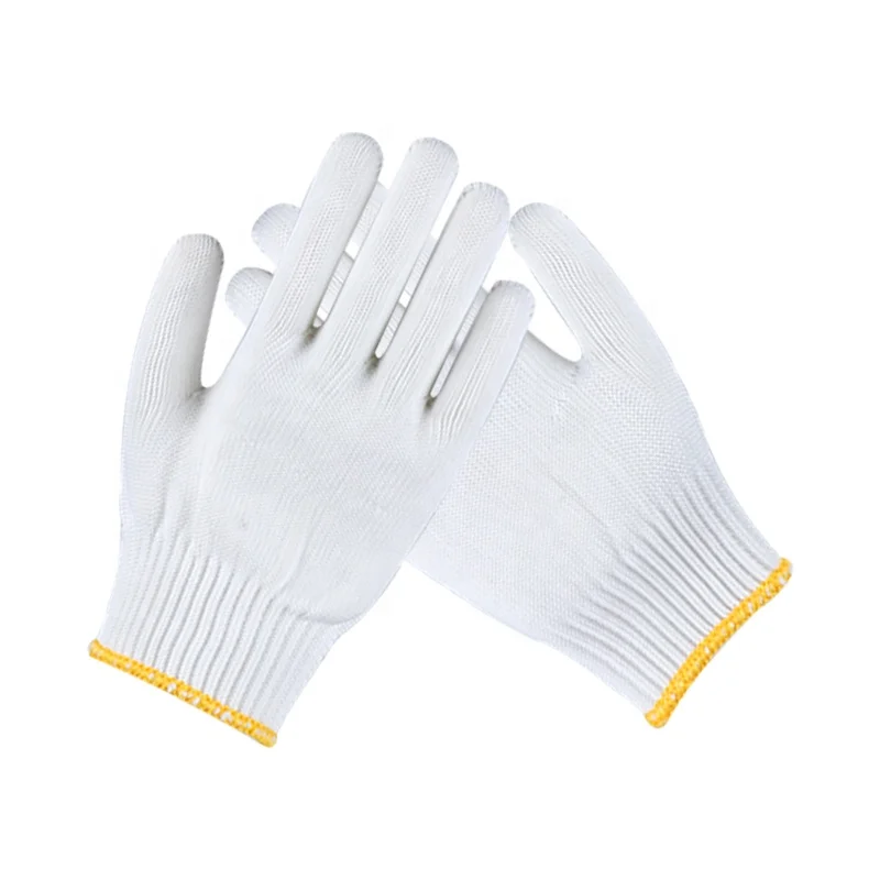 
21-26cm Size and White Color of thread cotton knitted gloves 