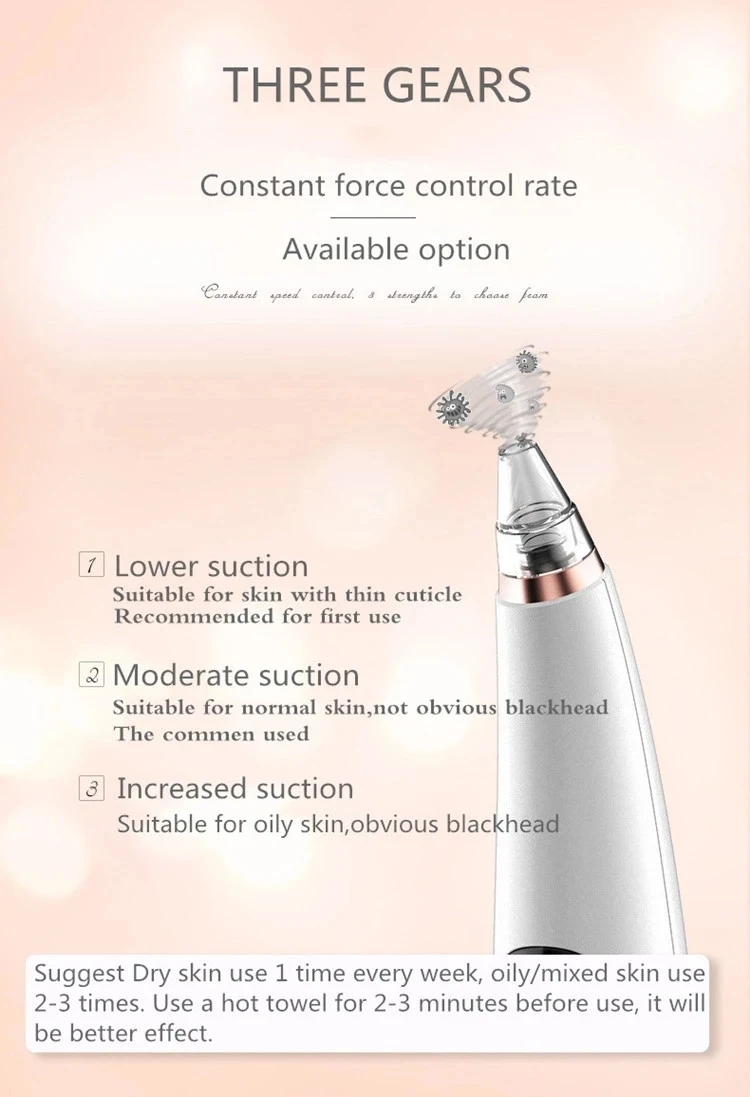 
Wholesaler Facial Suction Whitehead Electric Pore Vacuum Blackhead Remover 