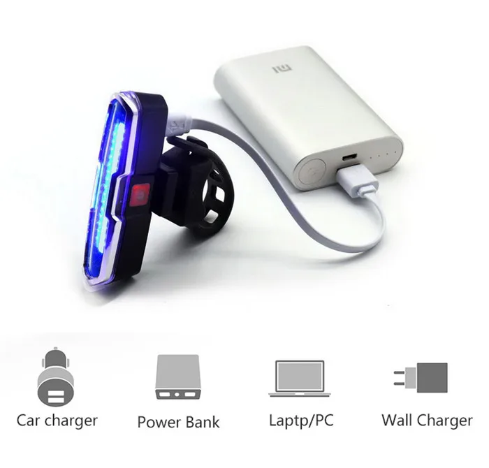 Передняя и задняя велосипедная Светодиодная лампа с зарядкой через USB задний фонарь на велосипедный шлем литиевым аккумулятором аксессуары для установки