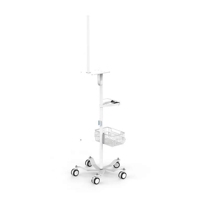 Hospital used cheap medical cart adjustable height trolley with noiseless wheels