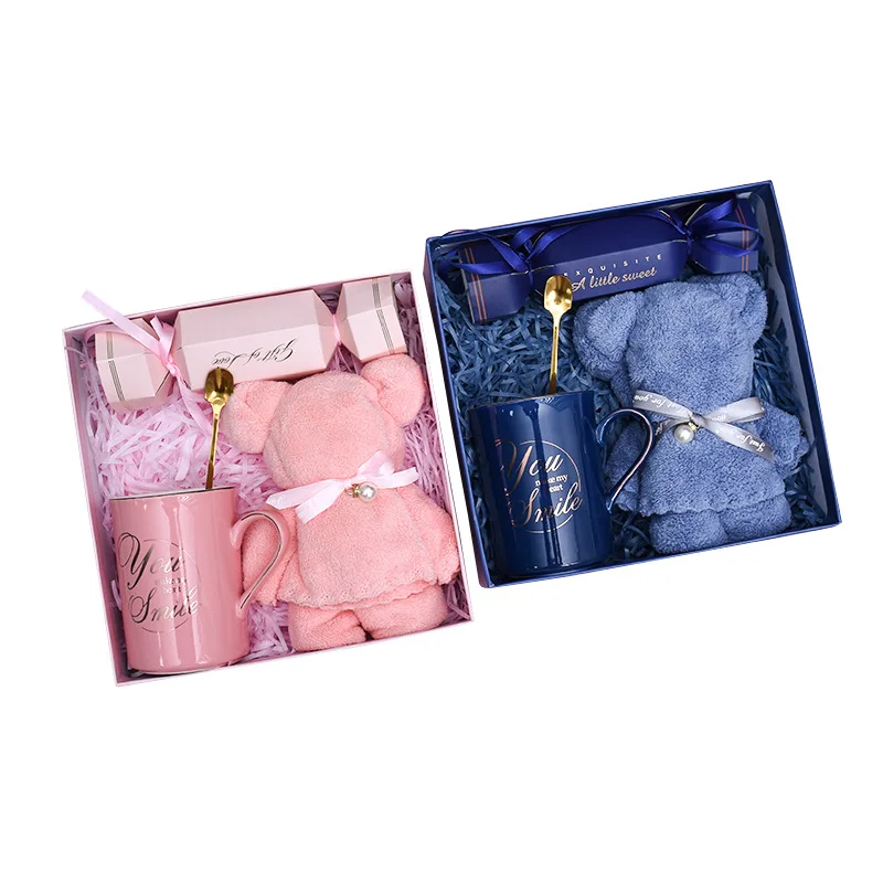 New Promotional Housewarming Cases Eyeshade Towel Mug Birthday Gift Box Set Wedding Favors Gifts Guest