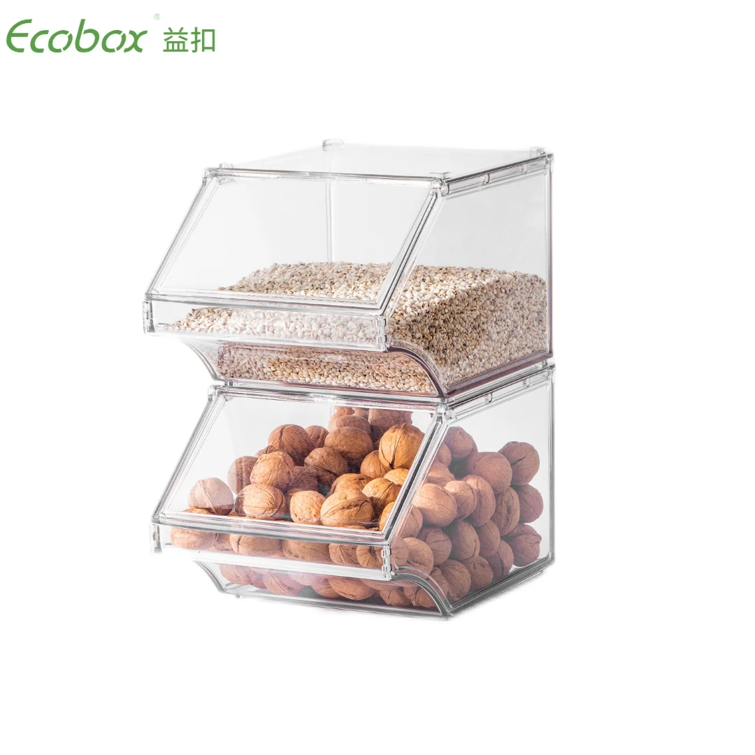 pick and mix stackable bulk cereal grain candy nuts display food storage container/box/bins