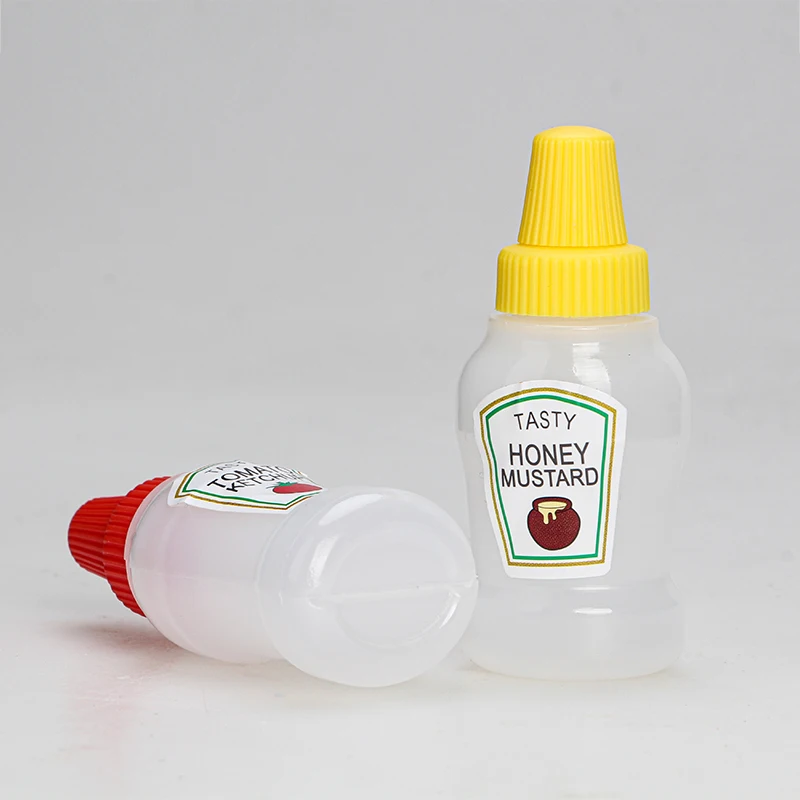 Kitchen Portable Seasoning Bottle Mini Ketchup Bottle Portable Small Pot Salad Sauce Ketchup Honey Mustard 25ml