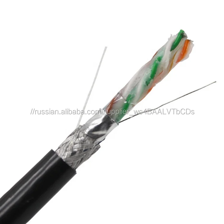 SFTP желе заполнены Cat6 23AWG 4 пары одноцветное медь водонепроницаемый прямые похороны открытый сетевой кабель cat 6