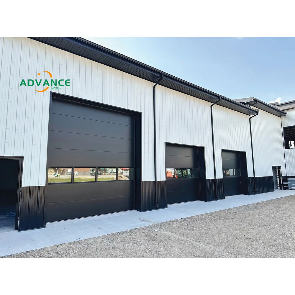 14x16 16x12 Black steel insulated automatic commercial sectional industrial garage door for storefront door