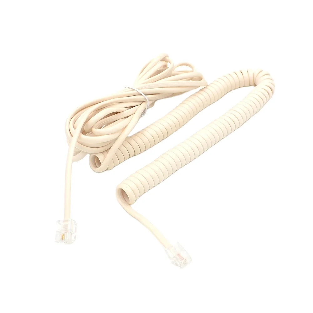  Hot selling 4 core pin RJ9 Spiral telephone