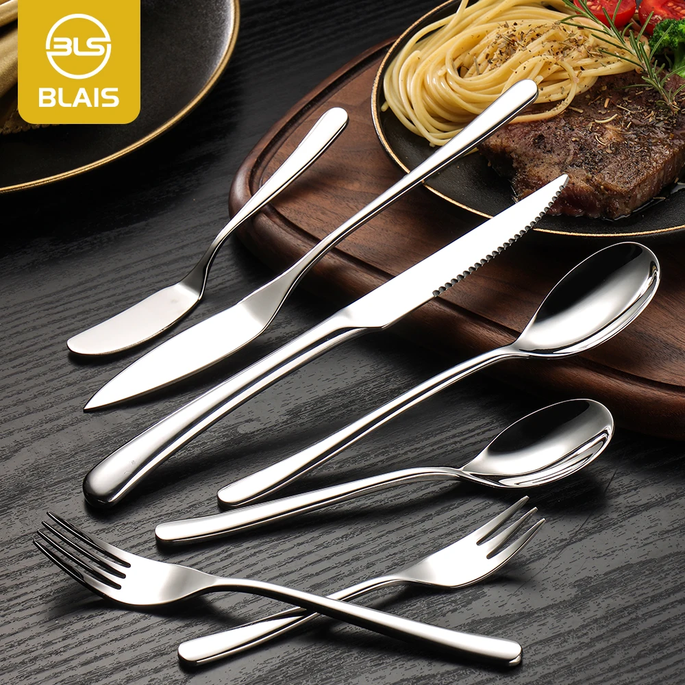 Restaurant wedding table deco tools modern wholesale heavy duty royal silver hammered silverware set stainless steel flatware