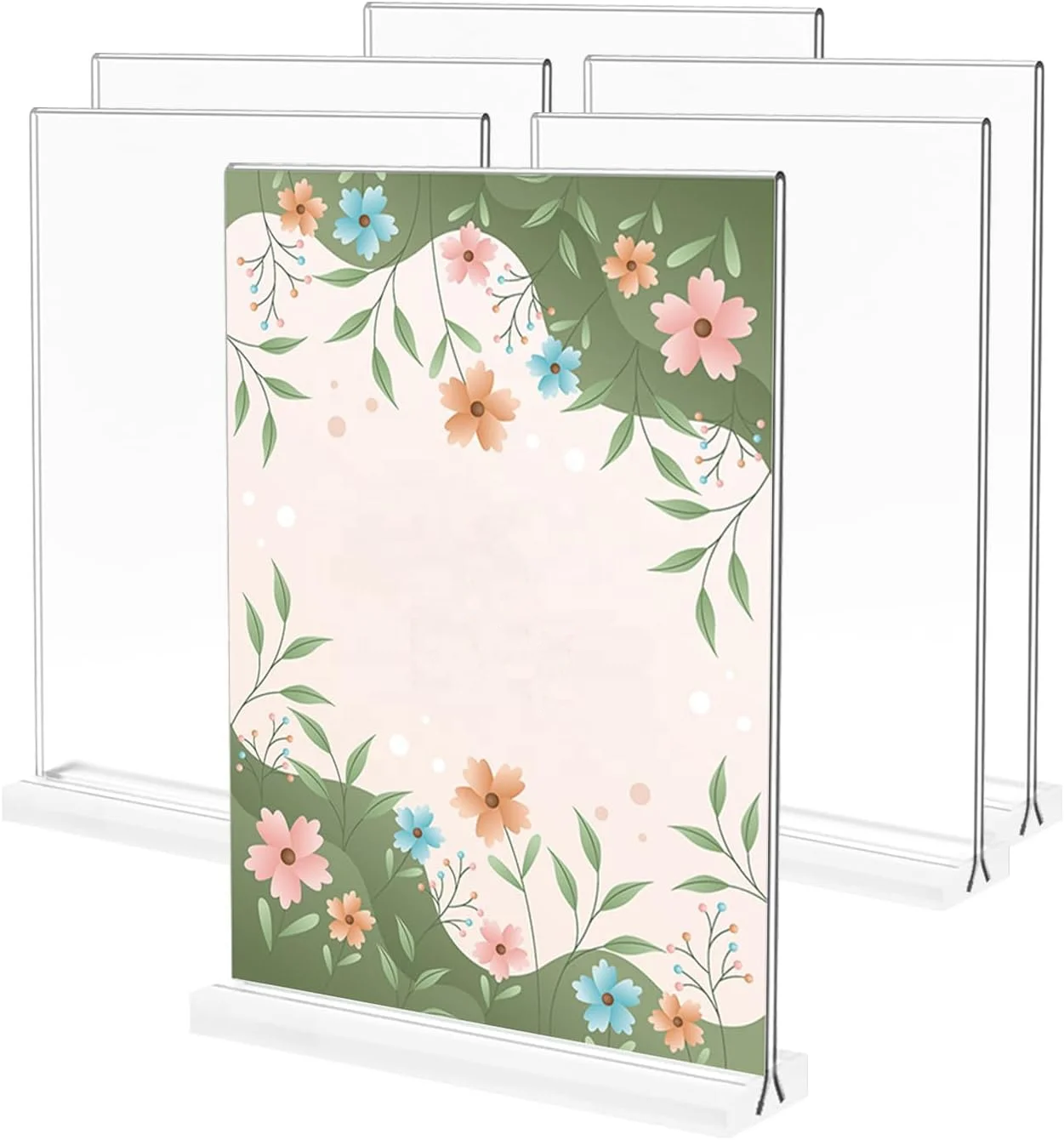 Triangular Groove Design Desktop Clear Acrylic Sign Holder Stand