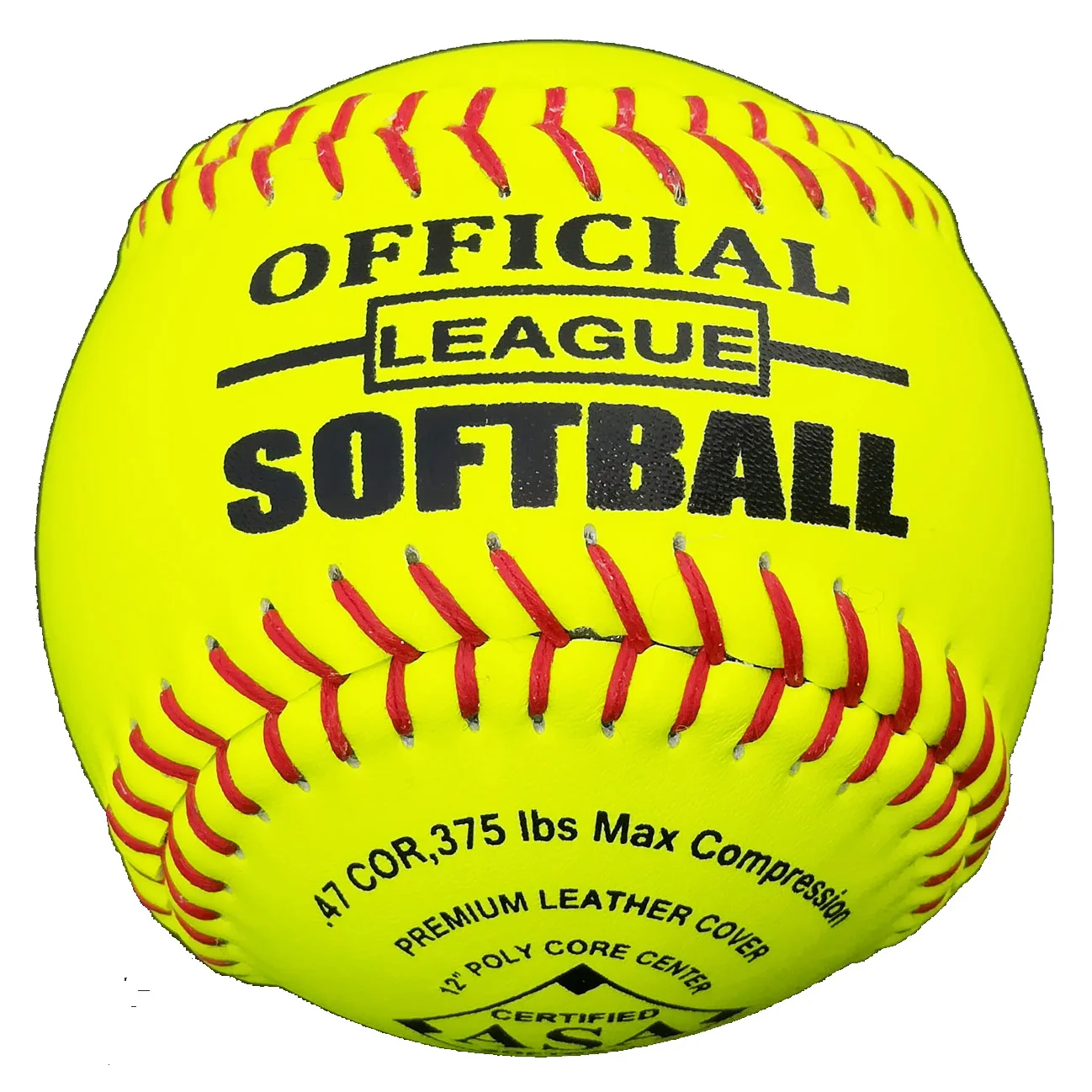 COR.47,max 375 lbs compression,12 Inches fast pitch optic yellow  raised seam polycore compression control  Softball