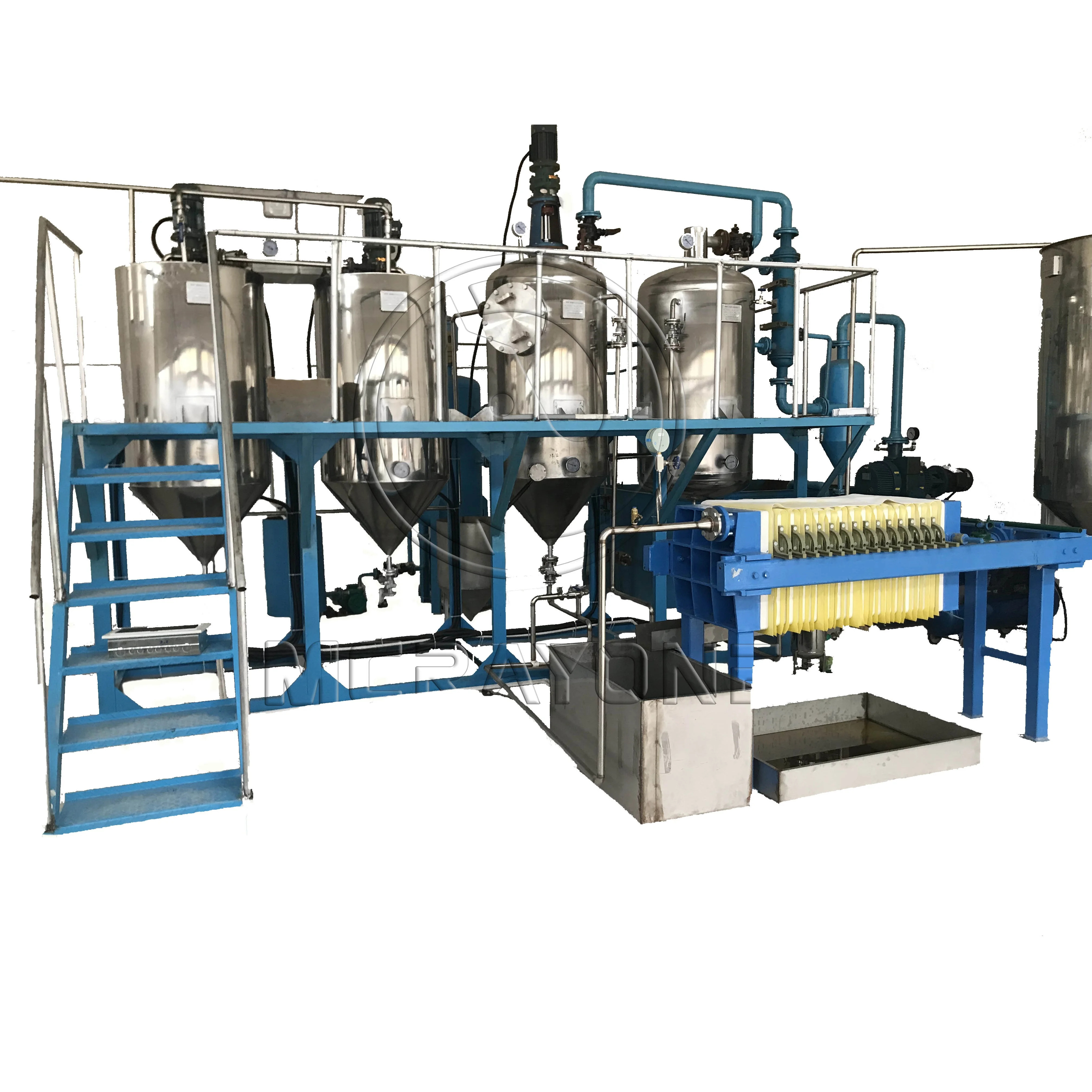 1-3 ton oil refinery oil processing plant rice bran oil refinery machines