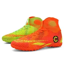 Long Spikes Outdoor Hot Sale Mens Soccer Cleats High Ankle Football Shoes Soccer Traing Boots For Men Women Soccer Shoes Child