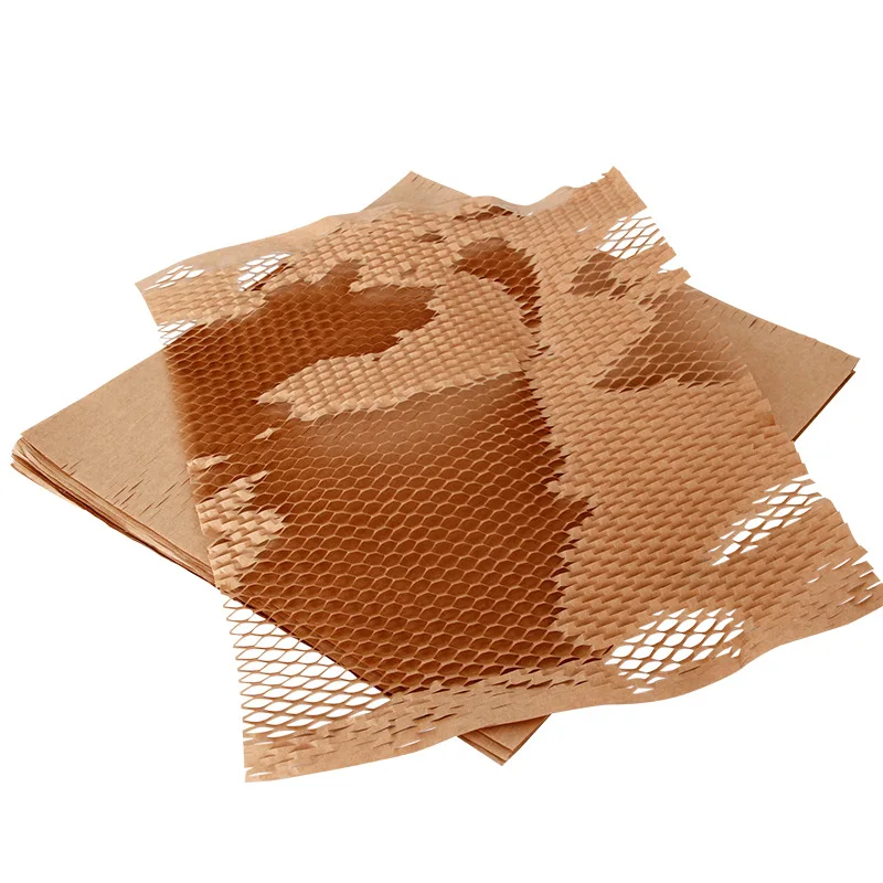 Recyclable Kraft Wrapping Paper Cushioning Honeycomb Packing Paper Sheet for Moving Breakables or Shipping