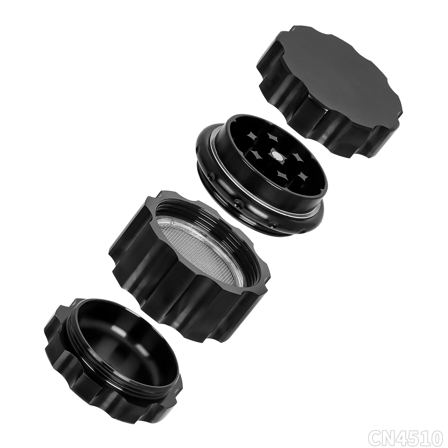 Wholesale New Design High-End Aluminum Alloy Herb Grinder With 4 Layers Customizable Logo Tobacco Grinder 45mm Cigarette Grinder