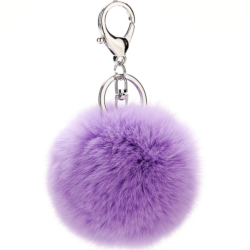 Real raccoon fur pompom keychains fluffy fur bag charm big fur balls with keychains