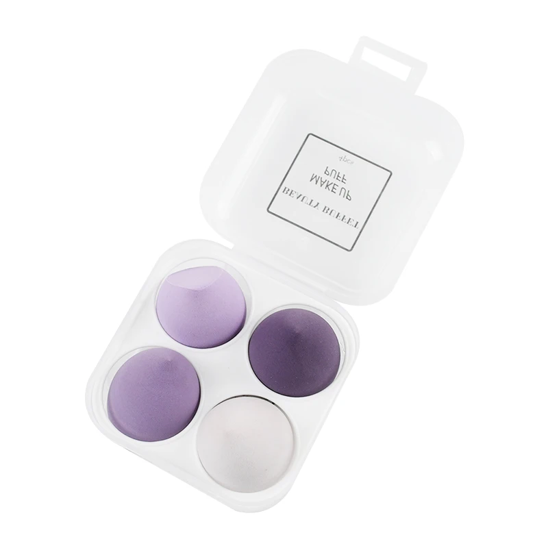 Amazon Hot sales 4pcs Latex Free Beauty Facial Foundation Makeup Sponge Blender