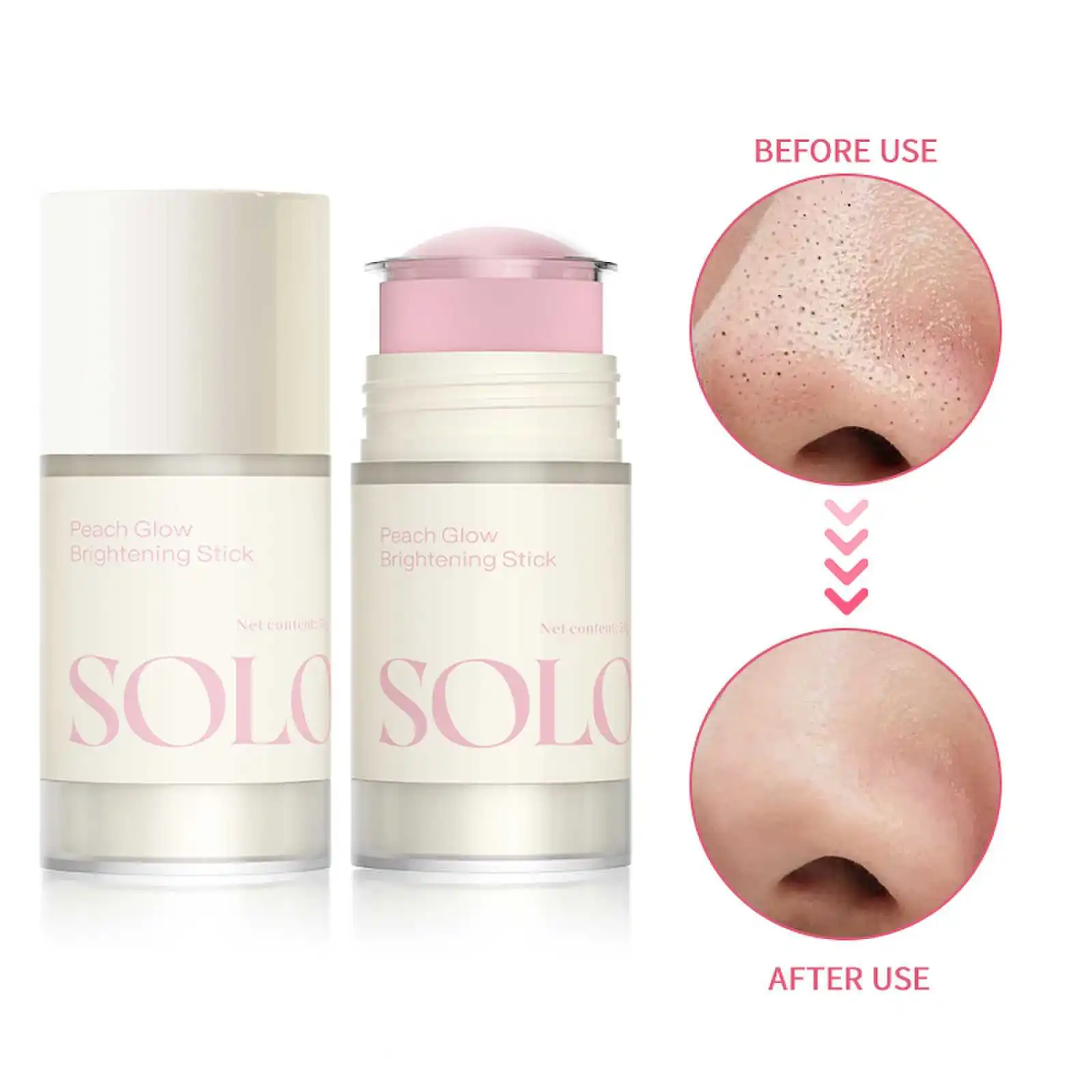 SOLOMUAA Face Clay stick Nourishing peach Charcoal Mud Moisturizing Clean stick