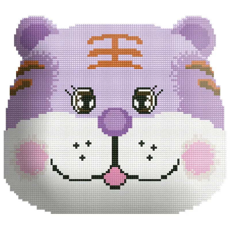 2022 New Cute Tiger Pattern Decorative Sofa  6CT Hand Embroidered Pillow Case Cushion Covers