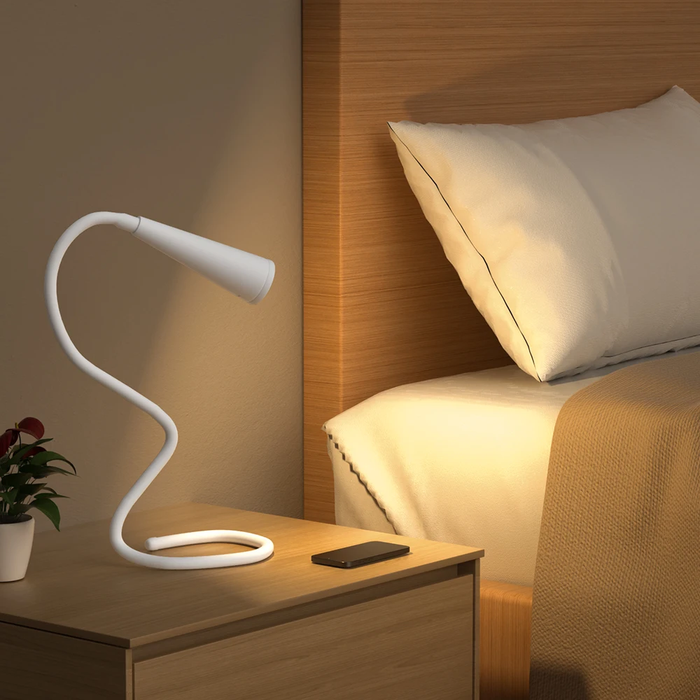 3 Color Modes Dimmable Reading Light Task Lamp Flexible Reading Light Table Lamp for Bedside Office