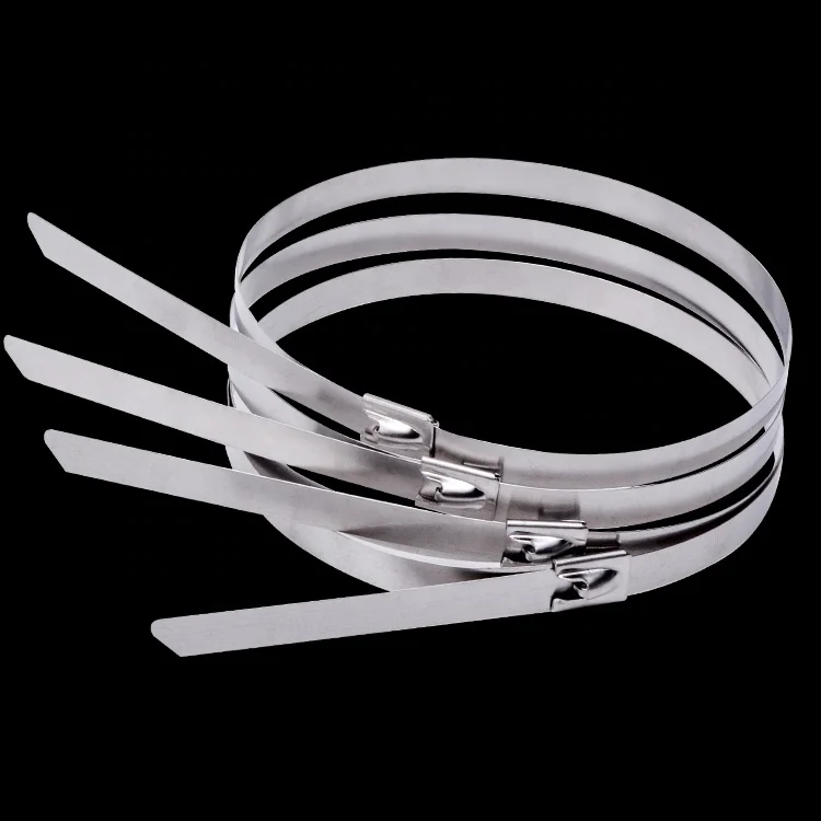 High Quality Self-locking stainless steel cable zip tie 4.6MM 7.9MM width 100-1500MM length 304 316 material Pack of 100 Pcs