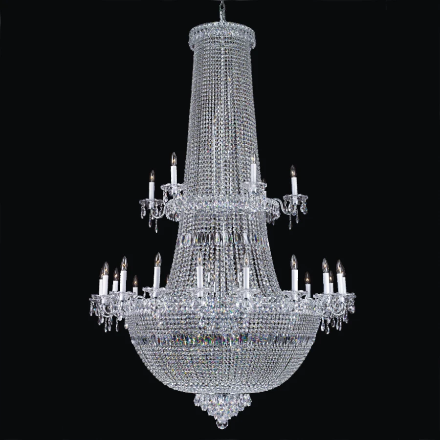 Большая роскошная люстра по индивидуальному заказу Классическая Серебряная Подвесная лампа в виде Исламской короны мечети Хрустальная