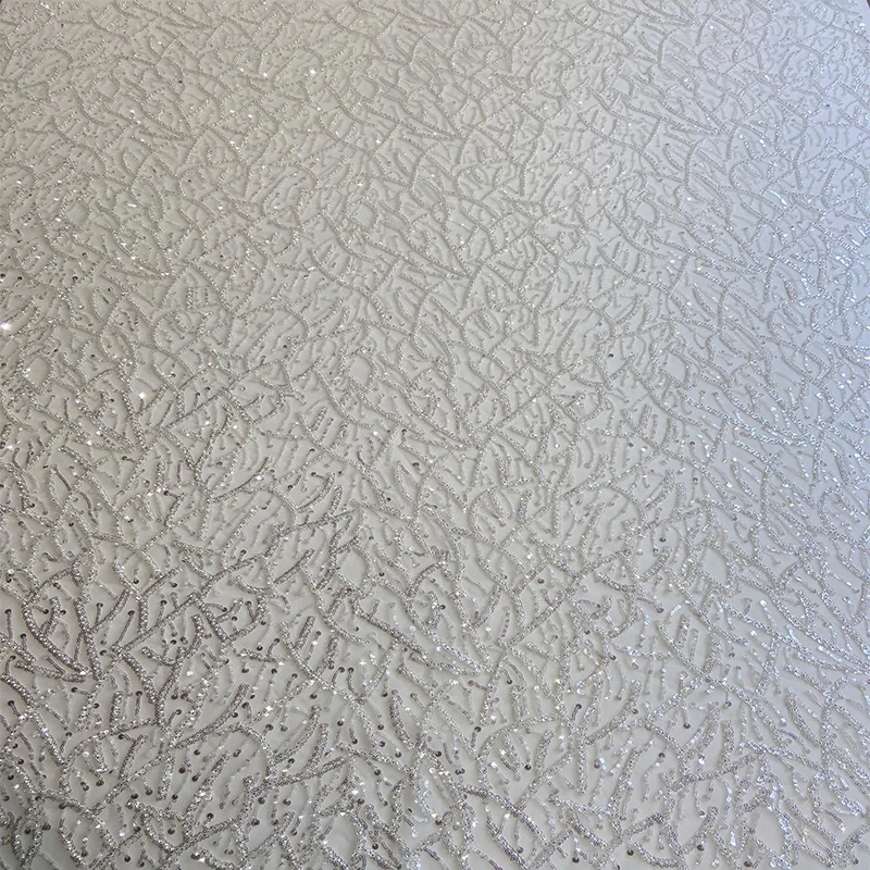 Hong Long Fashion Design Flower Embroidery Attractive French Tulle Lace Fabric For Beautiful Wedding Dress