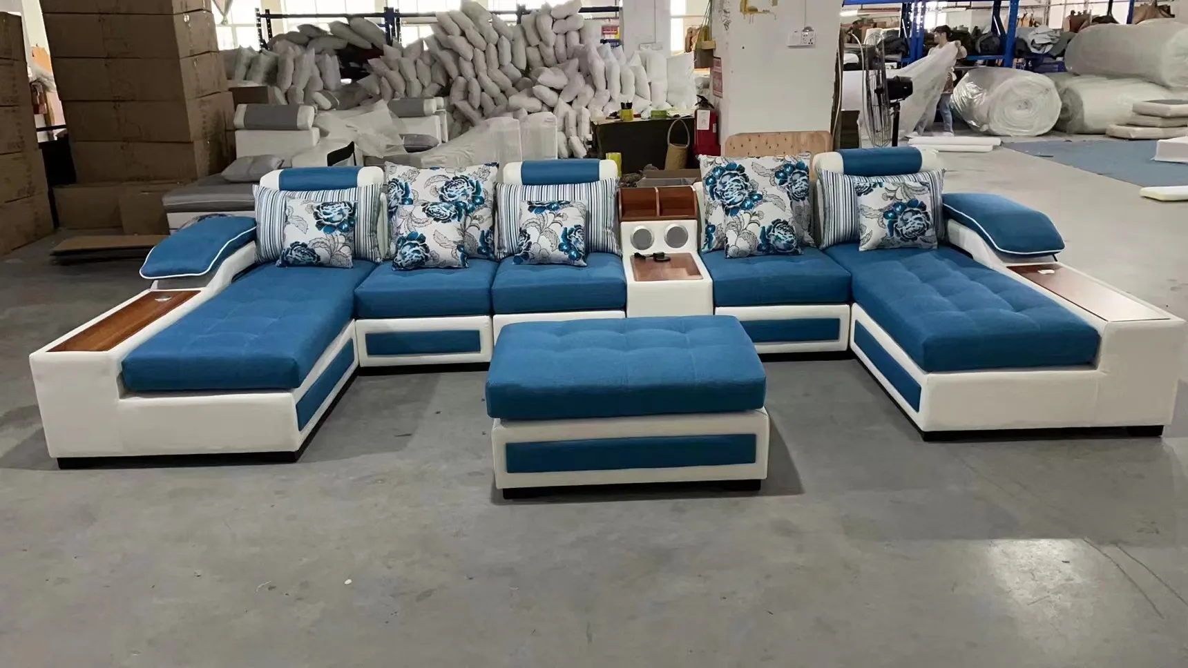 Simple Modern No-clean Technical Fabric Combination Sofa Large Detachable Washable Latex Corner Fabric Sofa For Living Room