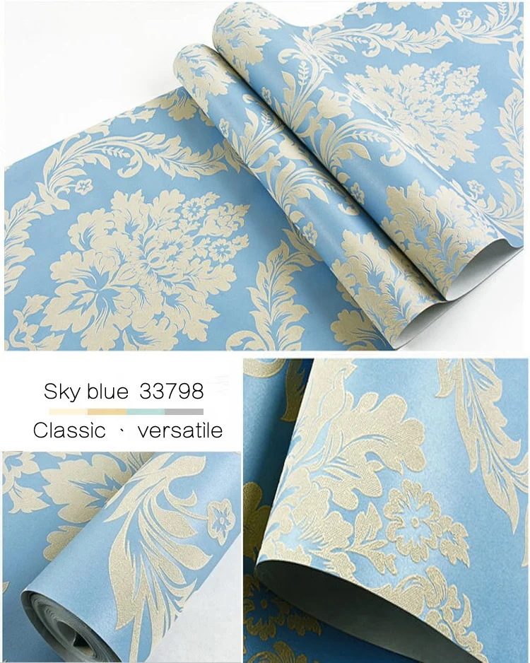 Европейские нетканые обои для спальни гостиной фоновая бумага телевизора тисненые утолщенные пасторальные 3D трехмерные