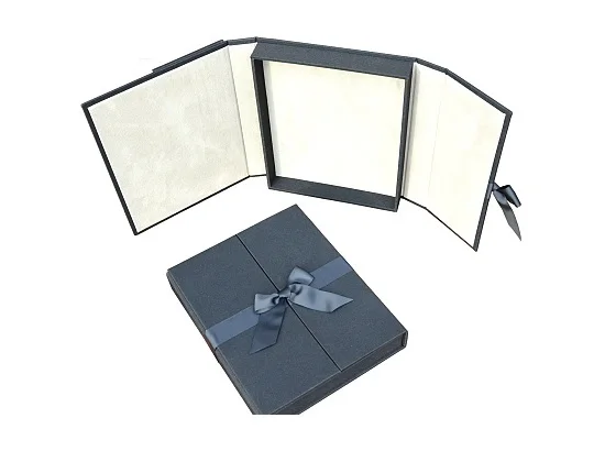 Leather ribbon photo album book packing box for wedding photography