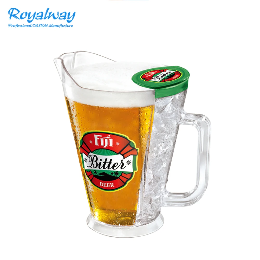 High quality 1.5L clear plastic ice Beer Jug, Beer pitcher