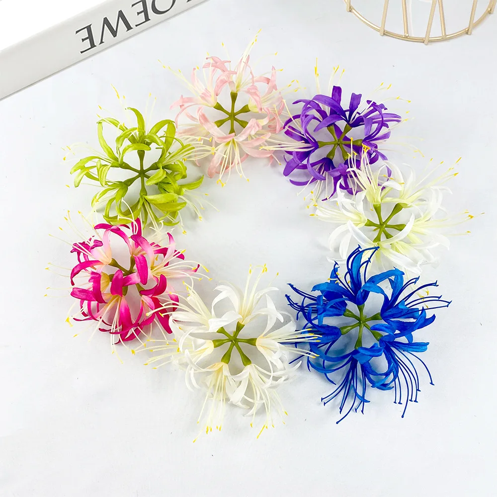 Hot Selling 18 Diameter Handmade Multi-color Spider Flower Head Manchu Shahua Ancient Style Hanfu Photo Props Home Decoration