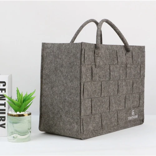 Portareusable felt travel tote storage portable shopping gift exquisite womens handmade bag recycled felt bag