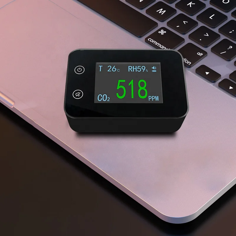 Portable Carbon Dioxide Alarm Air Quality Tester Monitor Temperature Humidity Sensor Medidor De Co2 Meter Gas Detector Analyzers